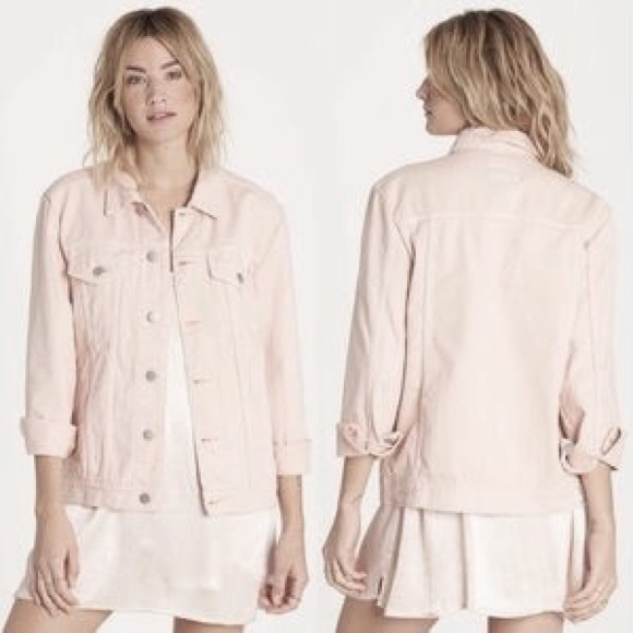 Buffalo David Bitton Jackets & Blazers - Buffalo David Bitten Knit Denim Jacket Pale Pink